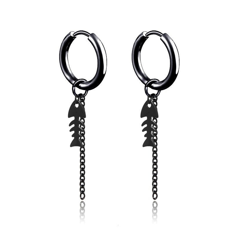 Titanium Tassel Chain Earrings-Jewearrings