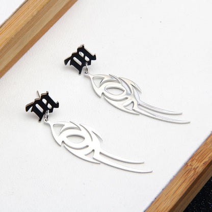 Titanium Word Earrings-Jewearrings