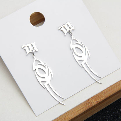 Titanium Word Earrings-Jewearrings