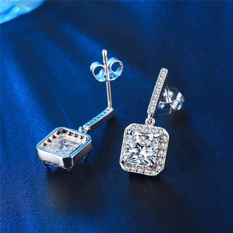 Top Quality Austrian Crystal Big Geomatric CZ Fashion Luxury Zircon Women Ear Stud Earrings Elegant Earring For Party-Jewearrings