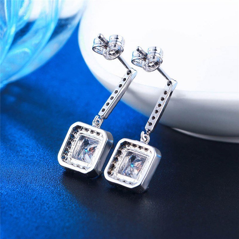 Top Quality Austrian Crystal Big Geomatric CZ Fashion Luxury Zircon Women Ear Stud Earrings Elegant Earring For Party-Jewearrings