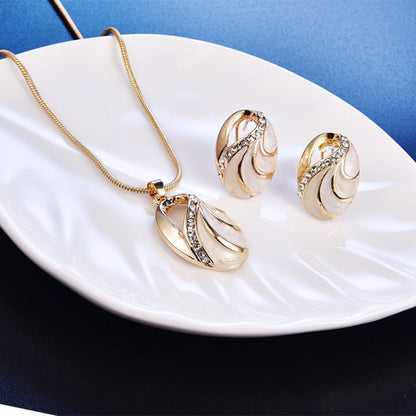 Tortoise shell shape necklace earrings-Jewearrings