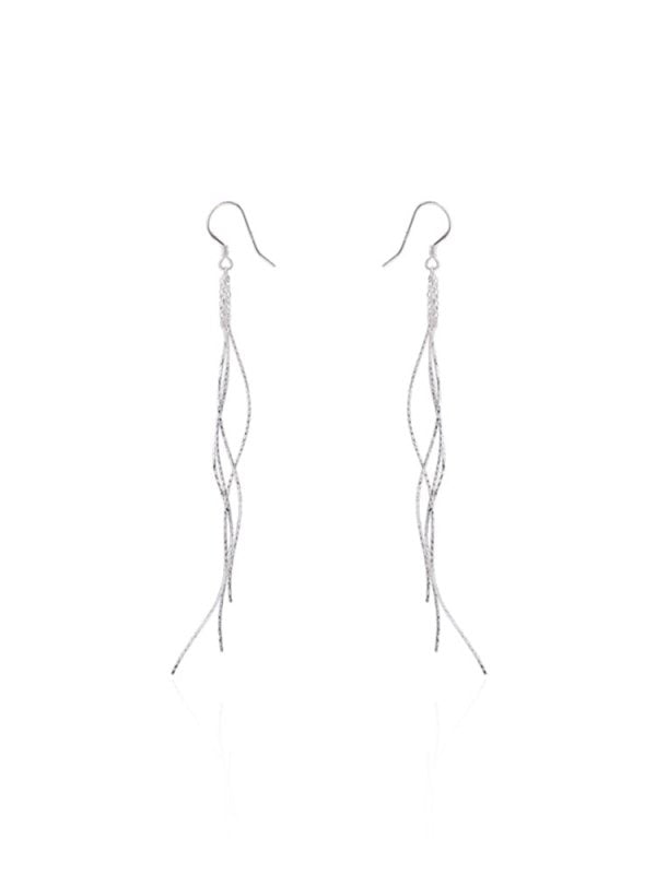 Trendy Long Sterling Silver High-end Tassel Earrings-Jewearrings