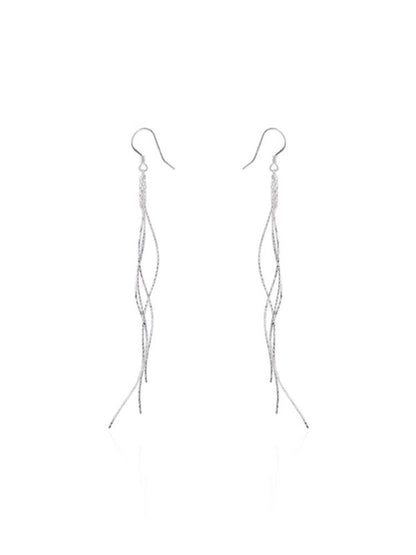 Trendy Long Sterling Silver High-end Tassel Earrings-Jewearrings