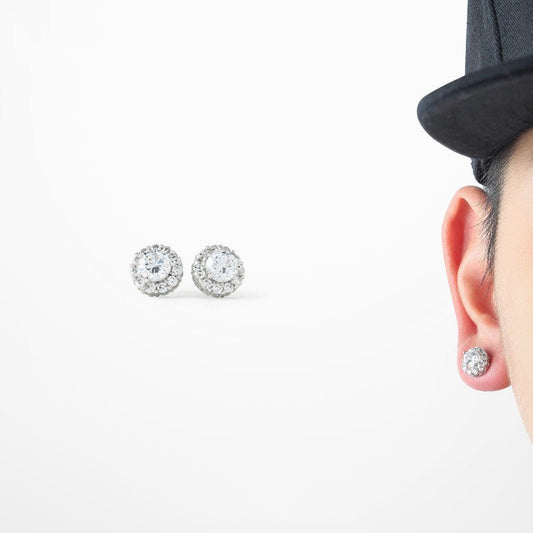 Trendy Men And Women Diamond And Rhinestone Stud Earrings-Jewearrings