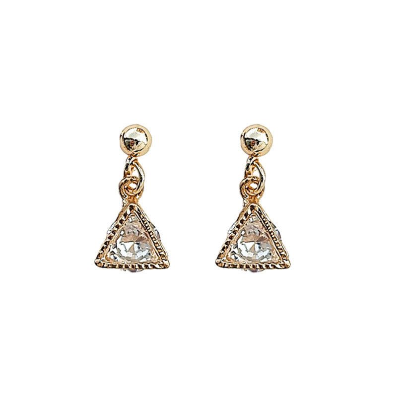 Trendy Women's Triangle Imitation Diamond Stud Earrings Women-Jewearrings