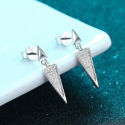 Triangle Stud Earrings Mossan Diamond Full Set-Jewearrings