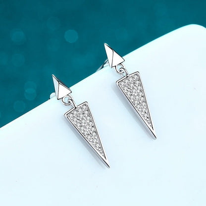 Triangle Stud Earrings Mossan Diamond Full Set-Jewearrings