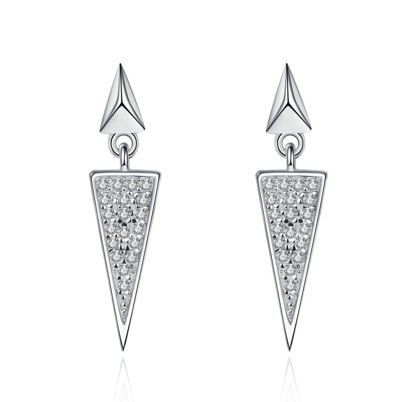 Triangle Stud Earrings Mossan Diamond Full Set-Jewearrings