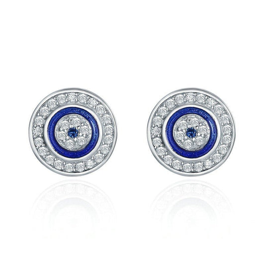 Turkish blue eyes s925 sterling silver earrings-Jewearrings