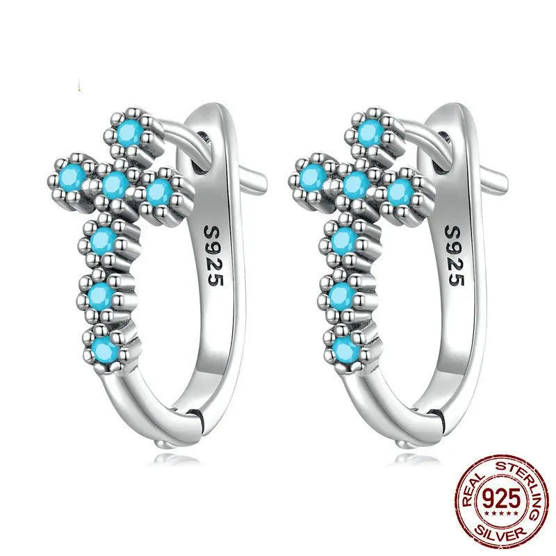 Turquoise Cross Stud Jewelry Set-Jewearrings