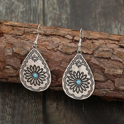 Turquoise Drop-shaped Earrings-Jewearrings