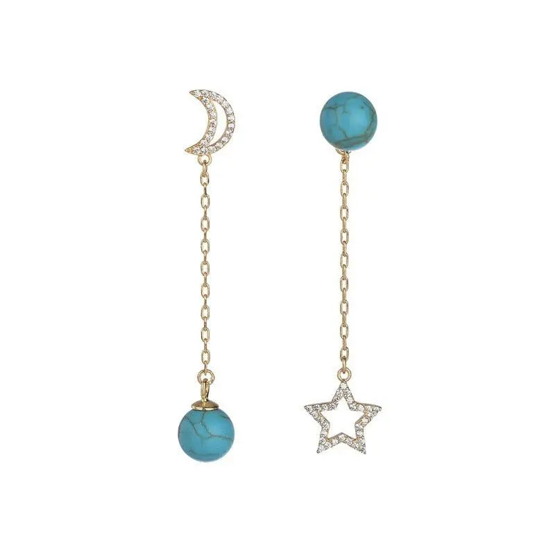 Turquoise Earrings - Asymmetric-Jewearrings