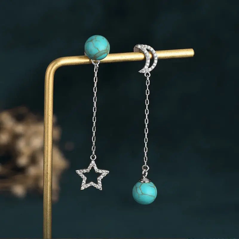 Turquoise Earrings - Asymmetric-Jewearrings