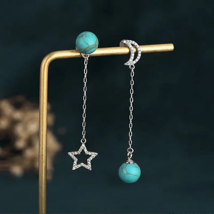 Turquoise Earrings - Asymmetric-Jewearrings