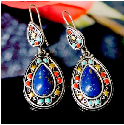 Turquoise Earrings Bohemia Clan Style-Jewearrings