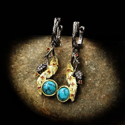 Turquoise Earrings Bohemian Style-Jewearrings