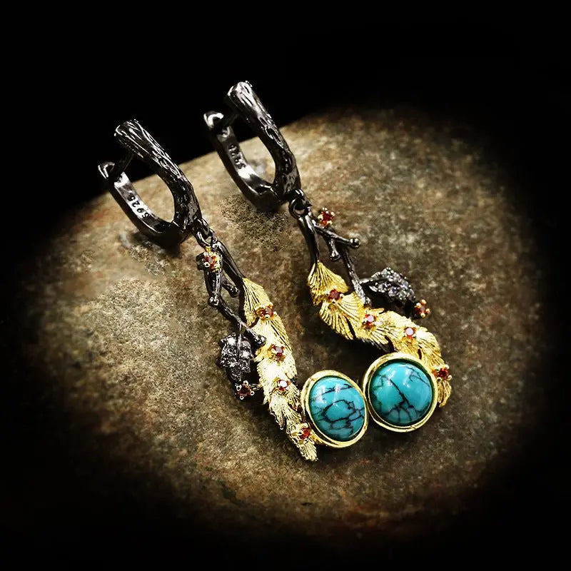 Turquoise Earrings Bohemian Style-Jewearrings