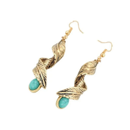 Turquoise Earrings Bohemian Tassel Earrings-Jewearrings