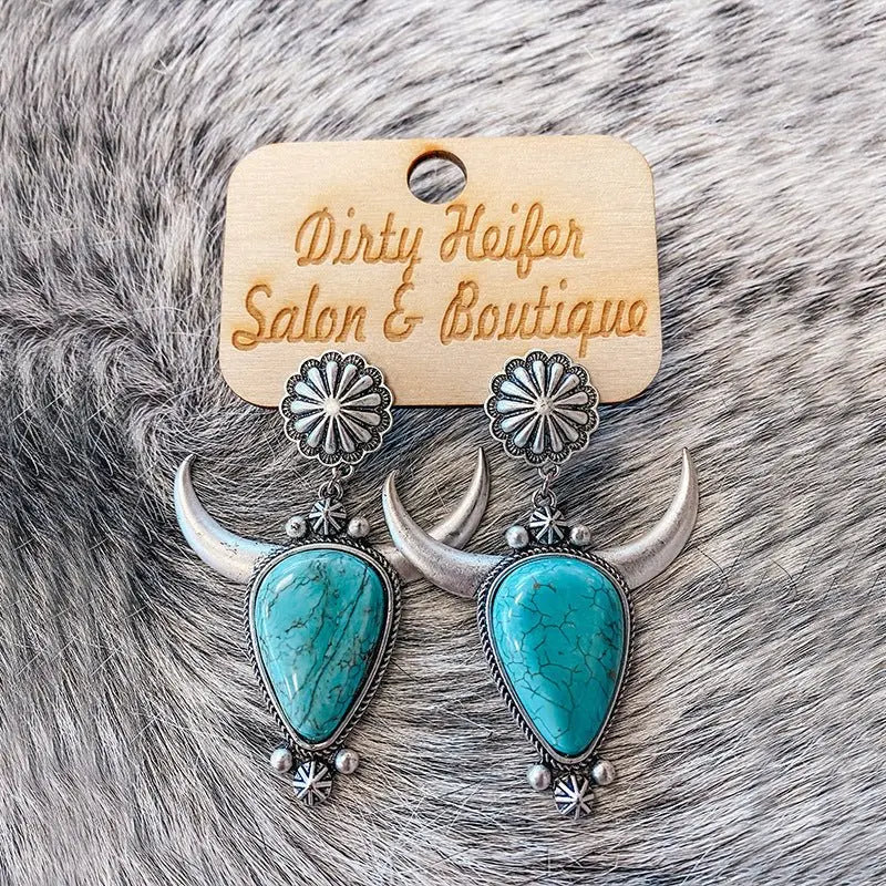 Turquoise Earrings - Boho Drop-Jewearrings