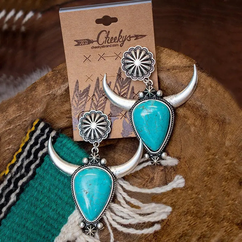 Turquoise Earrings - Boho Drop-Jewearrings