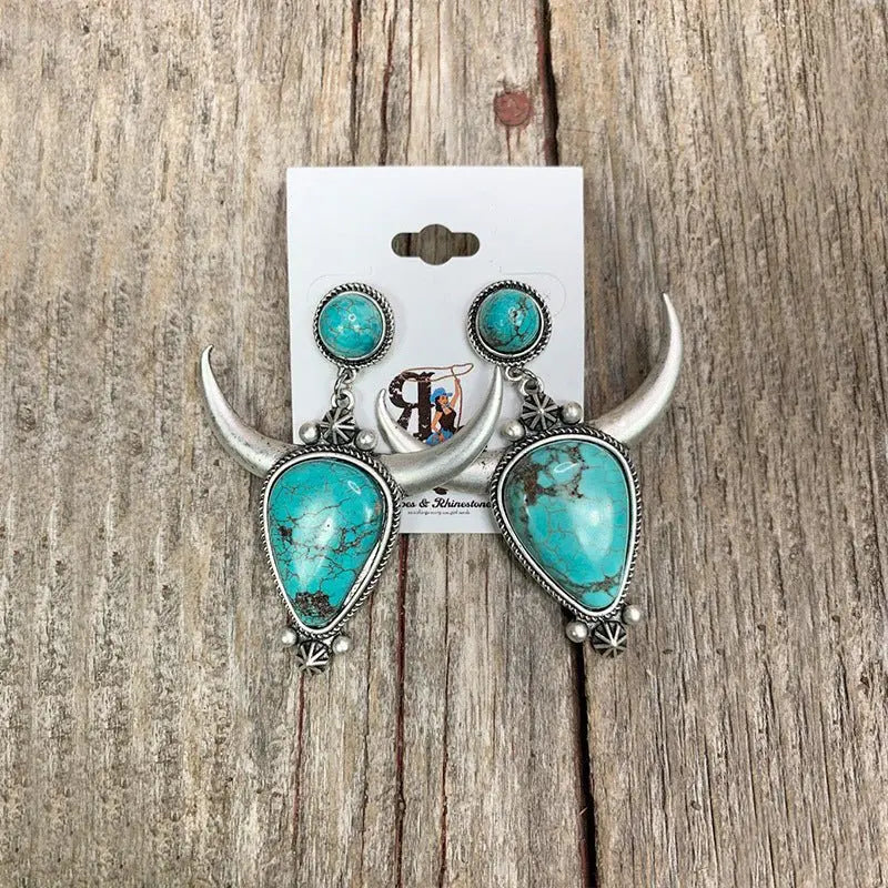 Turquoise Earrings - Boho Drop-Jewearrings