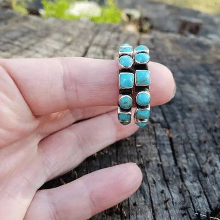 Turquoise Earrings: Boho Drops-Jewearrings