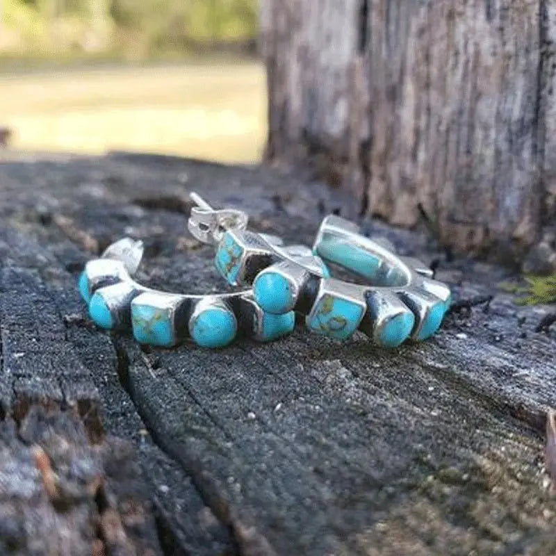 Turquoise Earrings: Boho Drops-Jewearrings