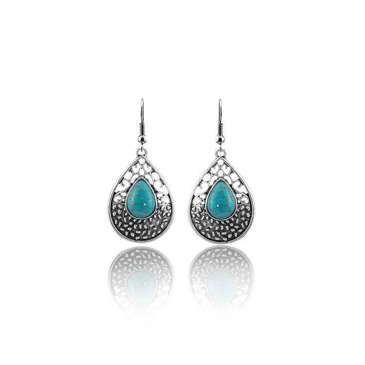 Turquoise Earrings Coastline Drops Earrings-Jewearrings