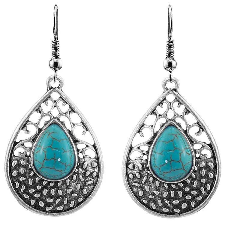 Turquoise Earrings Coastline Drops Earrings-Jewearrings