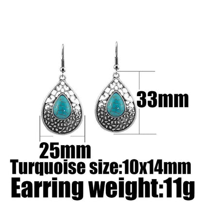 Turquoise Earrings Coastline Drops Earrings-Jewearrings