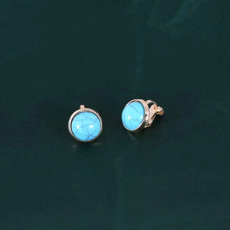 Turquoise Earrings Court Style Fashion-Jewearrings