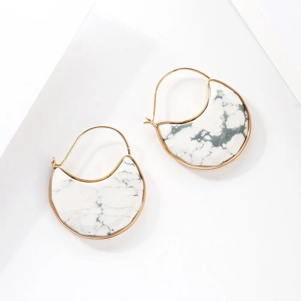 Turquoise Earrings Crescent Earrings-Jewearrings