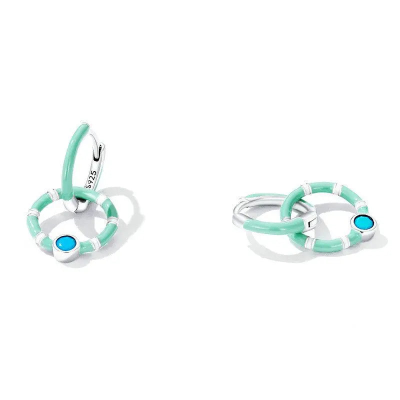 Turquoise Earrings - Double Hoop-Jewearrings