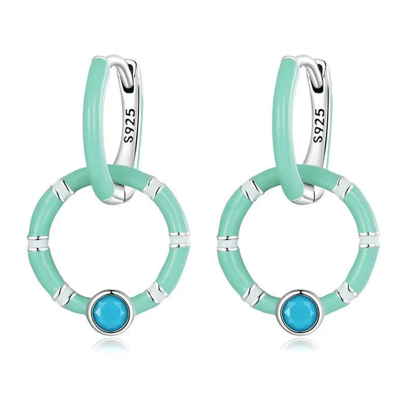 Turquoise Earrings - Double Hoop-Jewearrings