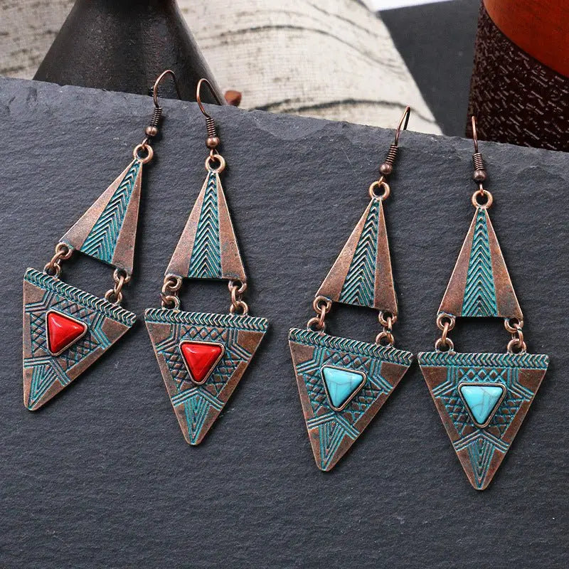 Turquoise Earrings: Double-Layered-Jewearrings