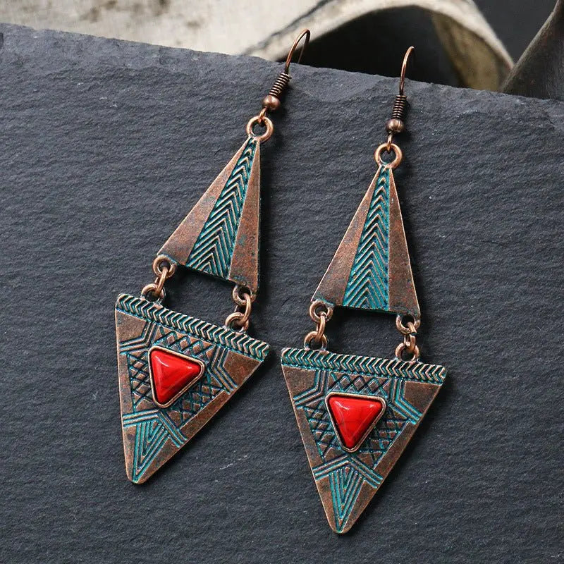 Turquoise Earrings: Double-Layered-Jewearrings