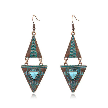 Turquoise Earrings: Double-Layered-Jewearrings