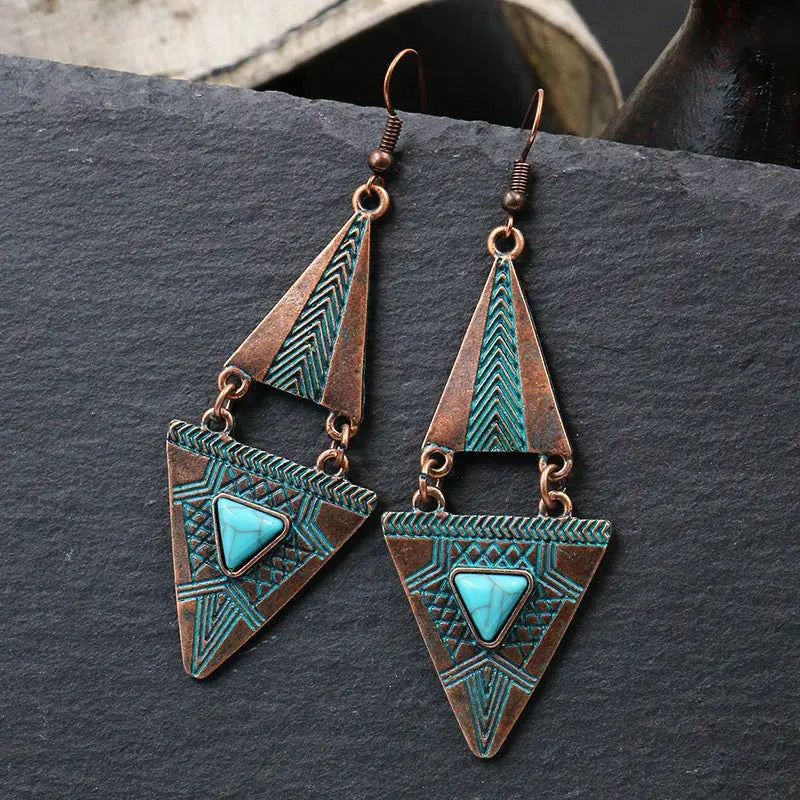 Turquoise Earrings: Double-Layered-Jewearrings