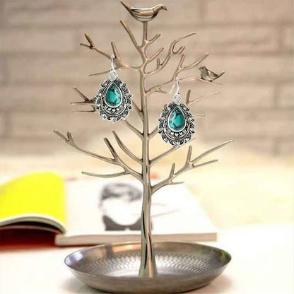 Turquoise Earrings - Dripping Pear-Jewearrings