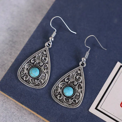 Turquoise Earrings Ethnic Drop-Jewearrings