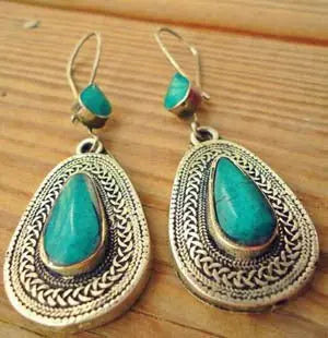 Turquoise Earrings Exaggerated Korean-Jewearrings