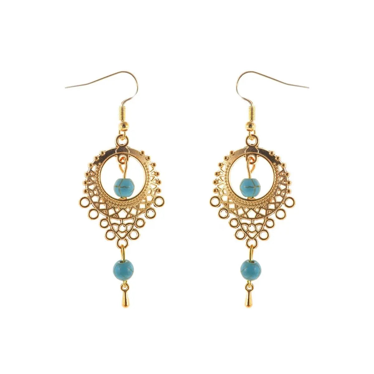 Turquoise Earrings Exquisite Hollow-Jewearrings