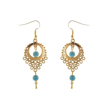 Turquoise Earrings Exquisite Hollow-Jewearrings