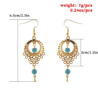 Turquoise Earrings Exquisite Hollow-Jewearrings