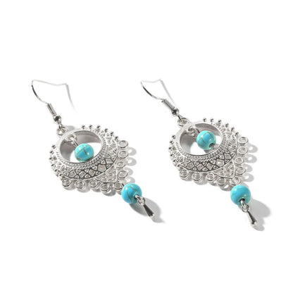 Turquoise Earrings Exquisite Hollow-Jewearrings