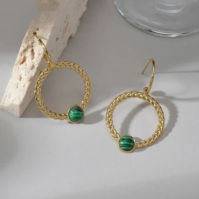 Turquoise Earrings French Minority-Jewearrings