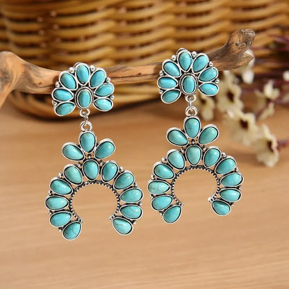 Turquoise Earrings Geometric-Jewearrings