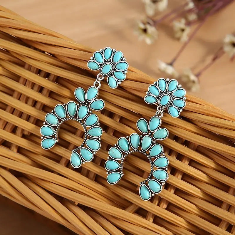 Turquoise Earrings Geometric-Jewearrings