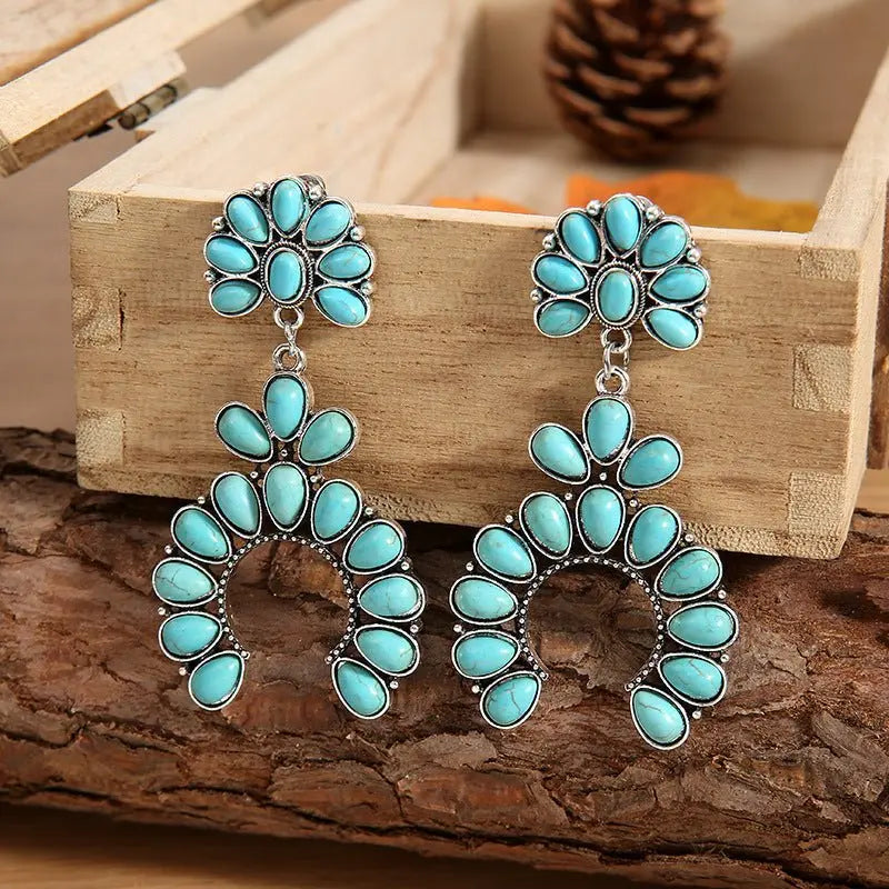 Turquoise Earrings Geometric-Jewearrings